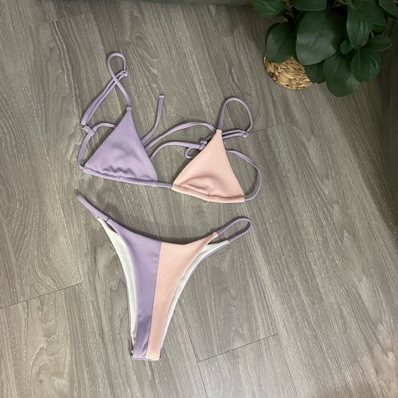 🔵5 For $15🔵 Pastel Purple & Pink String Bikini - Picture 6 of 9